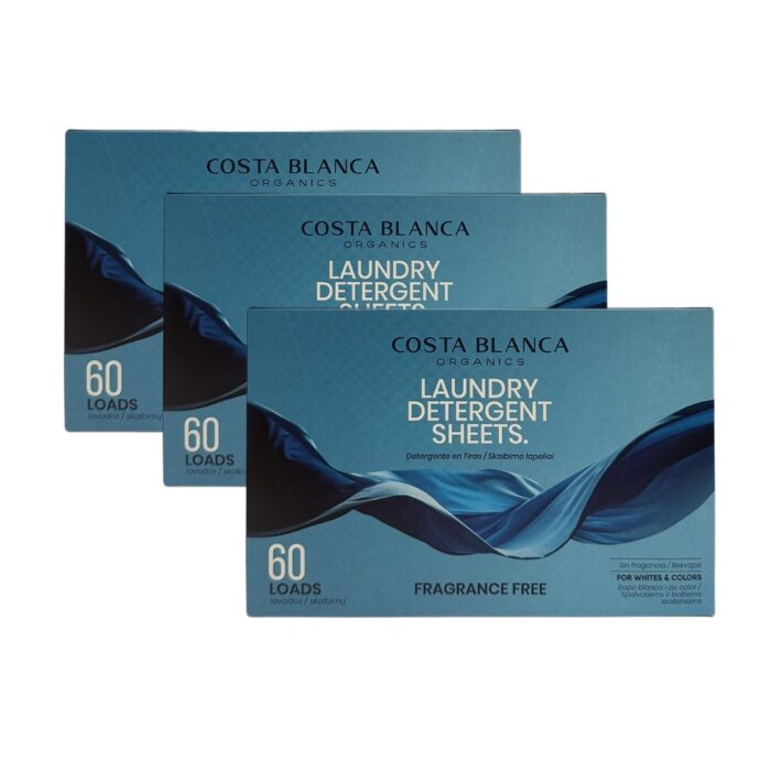 Eco-Friendly Laundry Detergent Sheets – 180 Loads (3 x 60) | Fragrance-Free